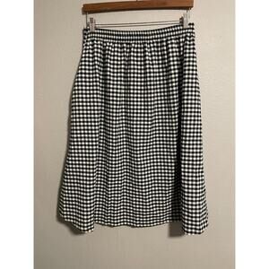 Classic Black and White Checkered A-Line Skirt